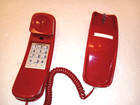 Vtg Red Push Button Trimline Princess Phone Telephone