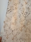 H m Floral Chiffon Blouse  Tie   Ruffle Accents  Balloon Sleeve  Beige  Size S