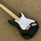 White Sss Pickup St Electric Guitar Black Color Body Maple Fingerboard 22 Fret