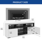 Tv Stand With Led Lights For 35 To 55  Tvs Console Open Shelves Storage Cabinet
