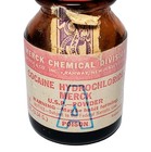 Rare Vintage 1930s Cocaine Hydrochloride Merck Bottle Empty Narcotic Bottle
