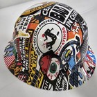 Full Brim Hard Hat Custom Hydro Dipped In Bad Ass Construction Sticker Bomb     