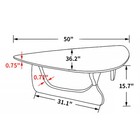 19mm Modern Noguchi Coffee Table Accent Solid Wood Side End Table Living Room