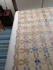 Antique Handmade Pieced Quilt Wedding Ring Pattern  75  X 65   Full Size
