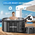 Upgraded Oval Ice Bath Tub For Cold Plunge Ice Pod W insulated Lid  Sturdy Frame