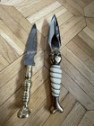 Two Decorative ornamental Daggers Or Letter Openers  Polished Gold   Skull     