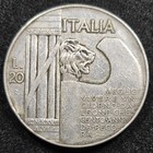 Silver 1928 Italy 20 Lire Victor Emmanuel Iii   Xf Condition