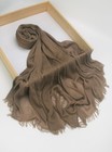 Cotton Linen Plain Hijab Scarf For Women muslim Viscose Crinkle Edge With Fri   