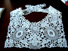 Antique 20s Large Schiffli Bobbin Lace Berta Collars Long Lappets Floral Design