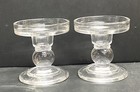 2 Clear Glass Pillar Candle Holder Centerpiece Candles Not Included 3x5 5   