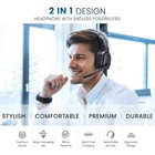 Detachable Trucker Bluetooth Headset Noise Canceling Wireless Headphone Mute Mic
