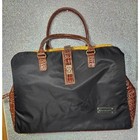 Samantha Brown Tote Black Brown Crocodile Embossed Luggage Carry-on Bag - Nwt