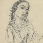 Willi Schmid Madonna Drawing In Pencil Sketch 1930s 40s Religion