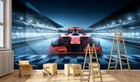 3d F1 Racing Car S3894 Transport Wallpaper Mural Self-adhesive Removable Sunday