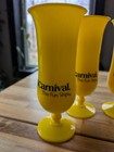 4 Carnival Cruise Line Ship  Daikiri Cocktail Drink Plastic Cups Yellow