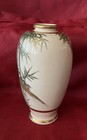 Satsuma Gyokuzan Vase Bamboo Birds Minkas Gold Accents Meiji Period Ca 1868-1912