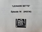 The X Files    leonard Betts   Script Rare Very Good Condition 1996