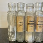 Antique Chemist Bottles Apothecary Pharmacy Labels Glass Set Of 8 B p 