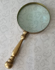 Brass 9  Magnifying Glass Vintage Handheld Desktop