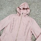 Guess Jacket Womens Large Pink Parka Zip Hoodie Trench Coat Outdoors Ladies A2 