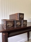 Antique Wood Decorative Wooden Sewing Machine Drawer Rustic Storage Box - 1