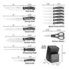 Haushof 14pc Kitchen Knife Set 6 Steak Knife Razor-sharp Stainless Steel W block