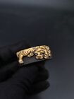 Japanese Sword Big Size Gold Lion Dog Pattern Fuchi   Kashira For  Katana y154
