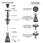 Complete Hookah Set 4 Hose Shisha With Accessories Set For Party Black Pc