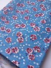 Vintage Full Feedsack Fabric 36x43 Opened Blue Small Red   Tiny White Flowers 