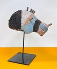 Karamajong Headdress   Mud Cap  Human Hair  Clay  Earth Pigments  Uganda  1950