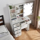 Vanity Set 10led Sliding Mirror Makeup Table Dressing Stool Bedroom Dresser Desk