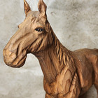 Wooden Hand Carved Horse Figurine Statue Sculpture Handmade Decor 13  X 10 5 