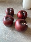 Artificial Plums Fake Faux Decorative Realistic Fruit Lot 4 Solid Resin  Heavy