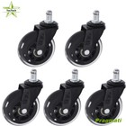 3 Inch Heavy Duty Office Chair Caster Rubber Swivel Wheels Replacement 5pcs New