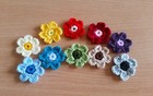 Crochet Colorful Spring Flowers Applique 50 Pcs