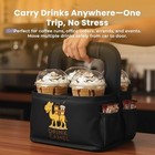 Drink Carrier With Handle     Durable No-spill Insulated  4 Cup  Black  Jet-