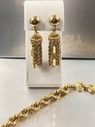 Monet Damita Vintage Gold Tone Parure Tassel Necklace Bracelet Earrings Book Pc
