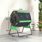 Compost Bin Outdoor  53 Gal Dual Chamber Tumbling Compost  Green