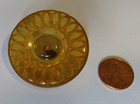 Vintage Large Yellowed Translucent Round Floral Design  Button With Metal Shank