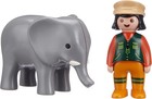 Original Playmobil   1 2 3 9381 - Caregiver With Elephant