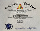 Deluxe Star Trek Starfleet Academy Diploma Signed By Captain Sulu George Takei