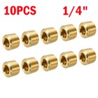 10pcs Brass Pipe Plug 1 4  Npt Male Thread Hex Internal Head Socket Fitting