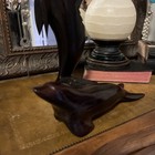 A Set Of Carved Ironwood Sea Lions Tall Dark Brown Hand Carved Vintage 