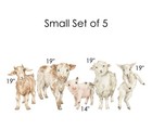Baby Farm Animals Wall Decals Watercolor Barnyard Nursery Decor Small Set Of 5