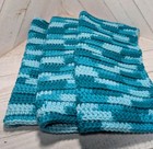 New Handmade Set Of 3 Crochet 100  Cotton Dish Cloths 9x9 Inch - Teal