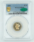 1881 Pcgs   Cac Pr66 Three Cent Nickel  Great Eye Appeal