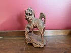 Antique Vintage Chinese Boxwood Kirin Foo Dog Wood Carving Figurine - 4 5    Tall