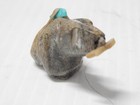 Vintage Zuni Indian Stone Bear Fetish One Turquoise Offering  arrowhead In Mouth