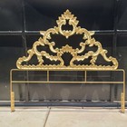 Antique Rococo Hollywood Regency Cast Iron Queen Headboard