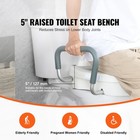 Raised Toilet Seat 5  Height Raised 350lbs For Round   Elongated Toilet Lockable